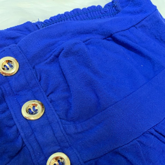 Aritzia Talula royal blue tube top w/ gold buttons - Picture 3 of 3